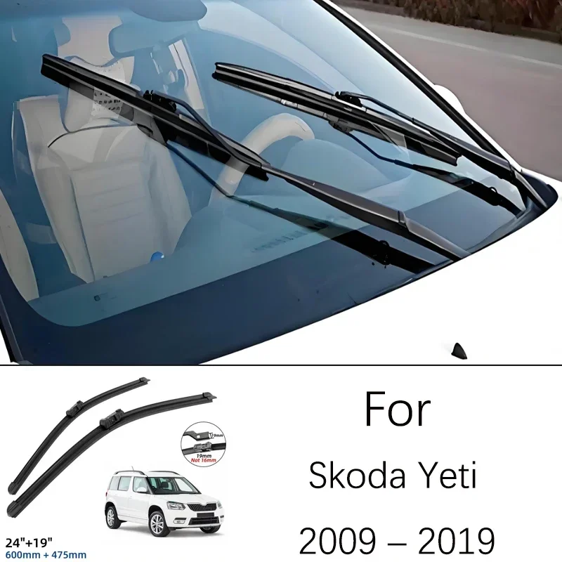 

Windshield Window Brush 24 19 Inches Rubber Front Wiper Blade Accessories For Skoda Yeti 2009-2019 2010 2011 2012 2013 2014 2015