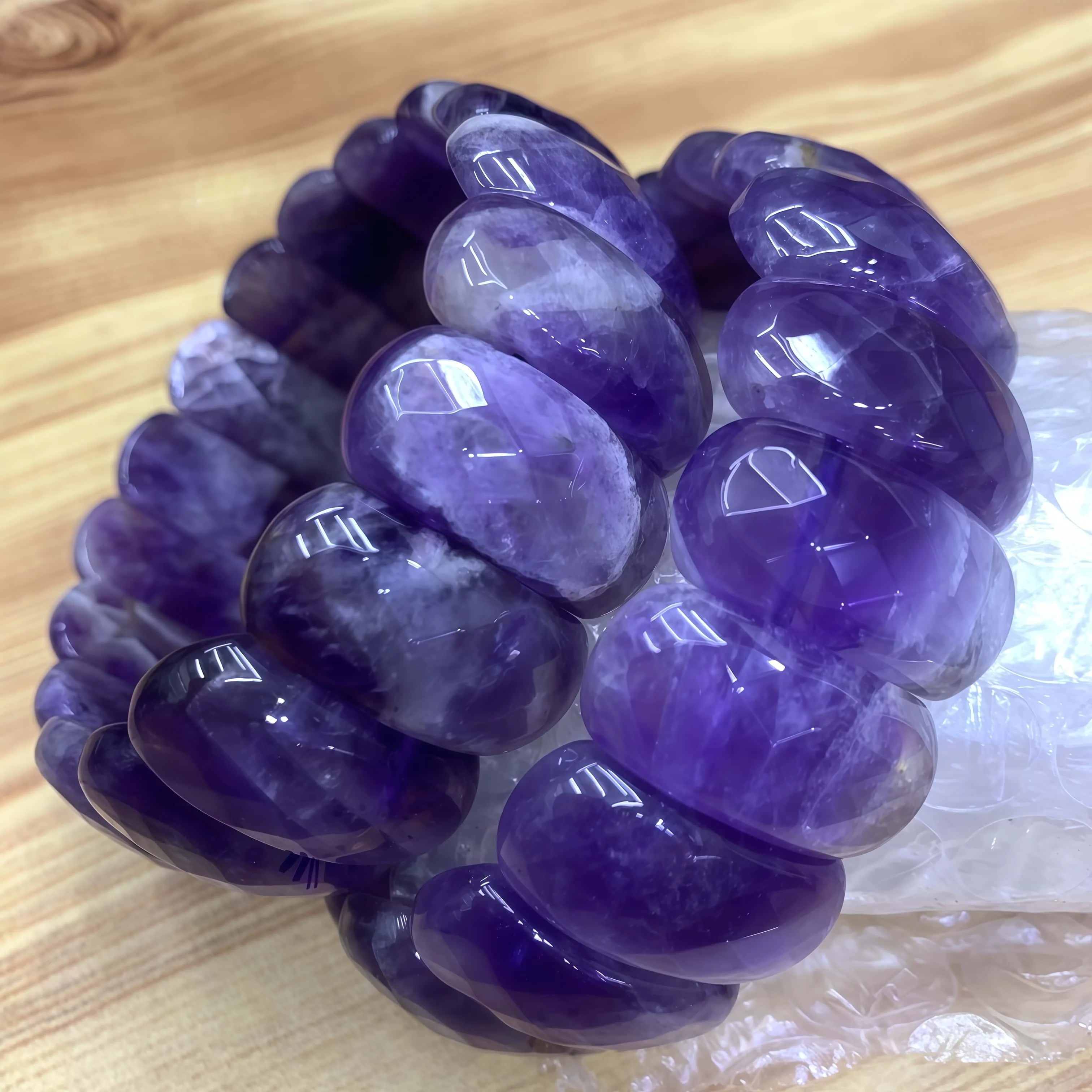 

Natural Amethyst Gemstone Bracelet Bead Jewelry Energy Magnetic Fashion Crystal Reiki Accessory for Women Men Party Gift