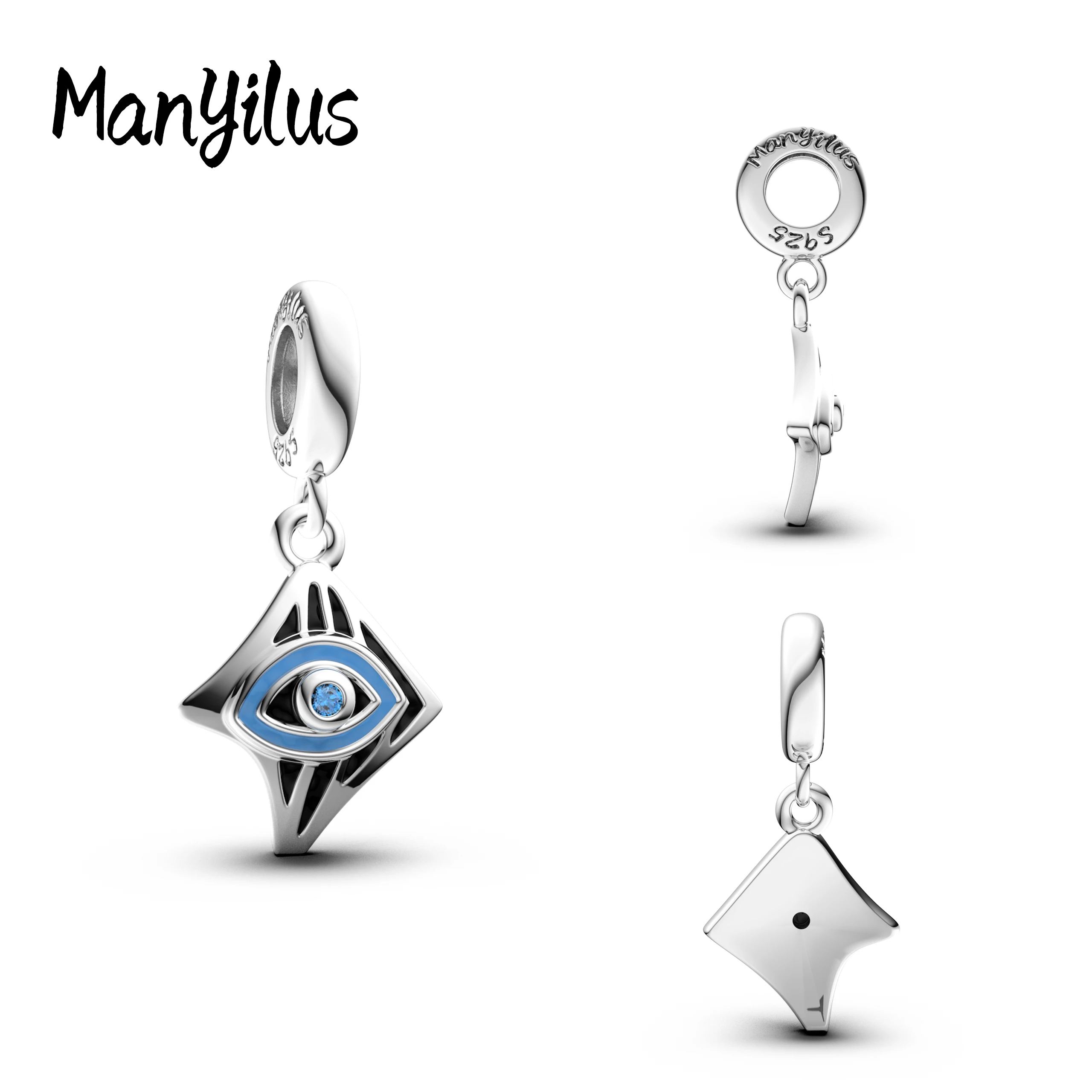 

Manyilus New 2025 Eye of the Guardian Charms S925 Sterling Silver Skull Beads For Charm 925 Original Bracelet DIY Necklaces Gift