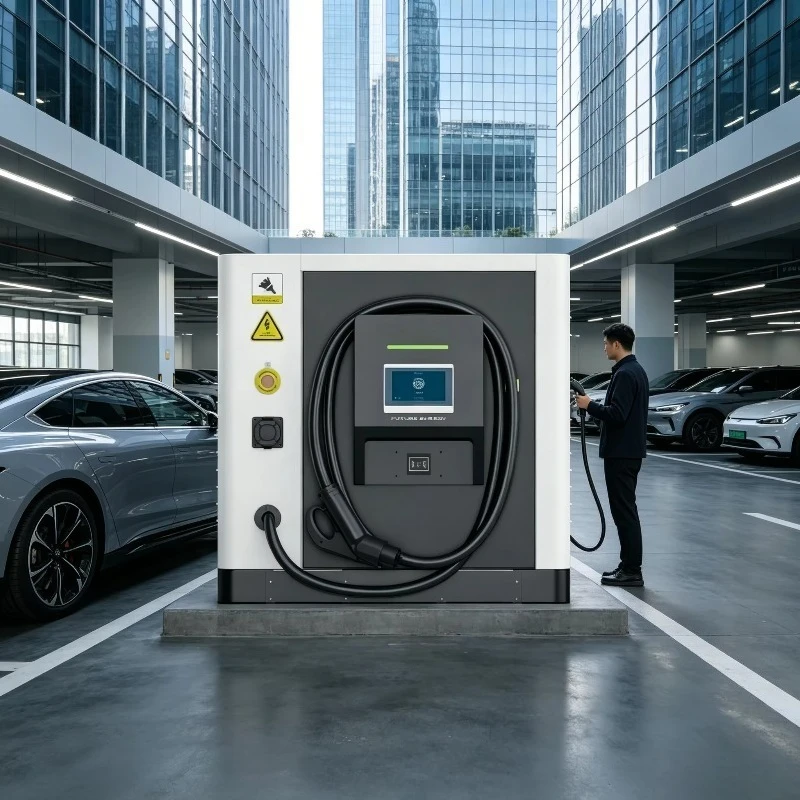 Mobile battery energy storage electric vehicle charging station with integrated DC fast charger