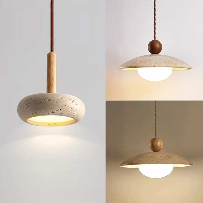 Stone Pendant Light LED Kitchen Island Restaurant Bedroom Livingroom Commercial Home Decor Restaurant Room Drop Light Design