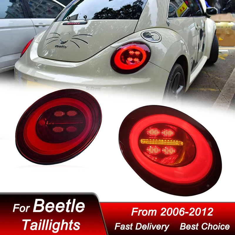 

Pop Car Led Tail Lights For Volkswagen VW Beetle 2006-2012 New Style Full LED Tail Lamp Dynamic Turn Signal Light Tail Lamp Asse
