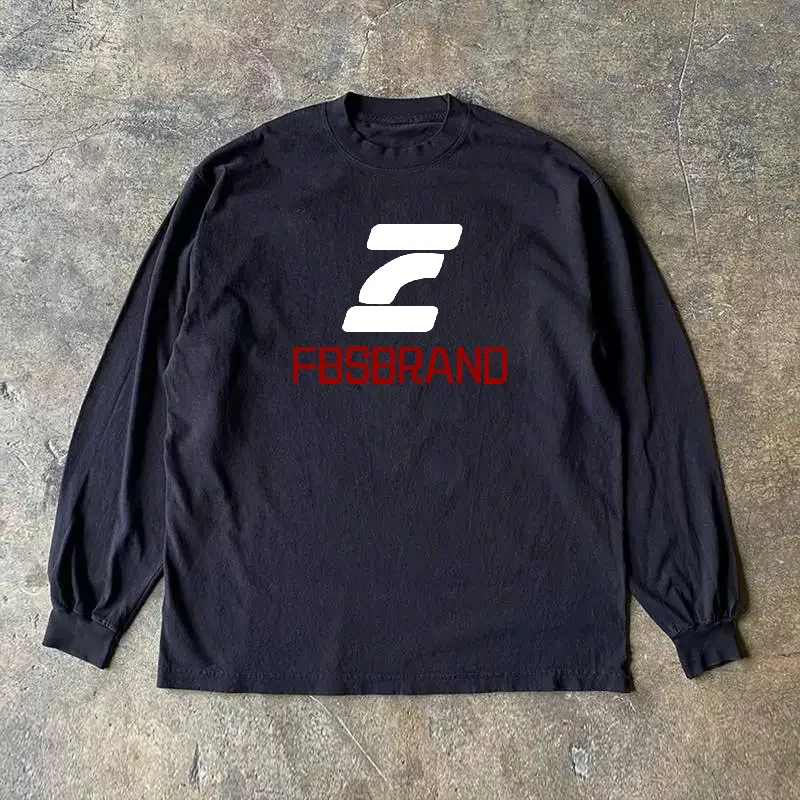 Long Sleeve 310 Pure Cotton Men's T-Shirt Upward Hero Non-Light American Style Couple's T-Shirt Youth Loose Fit Printed Tee