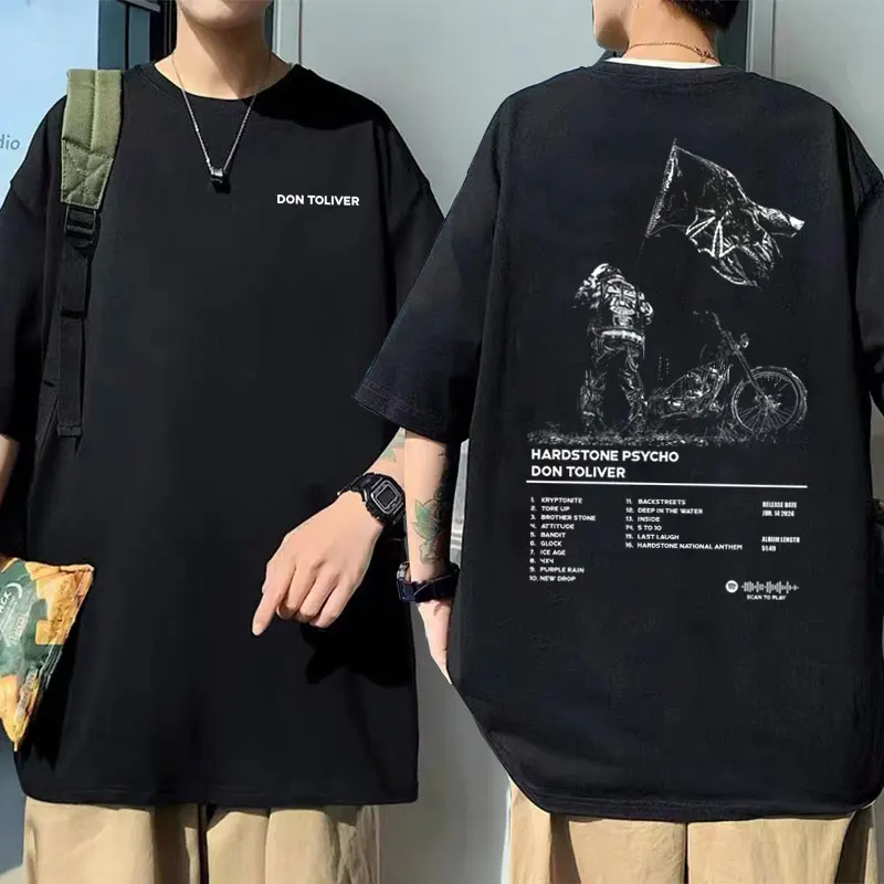 

Rapper Don Toliver Hardstone Psycho Album Graphic Print T-shirt Male Fashion Trend Streetwear Men Women Hip Hop Oversized Tshirt
