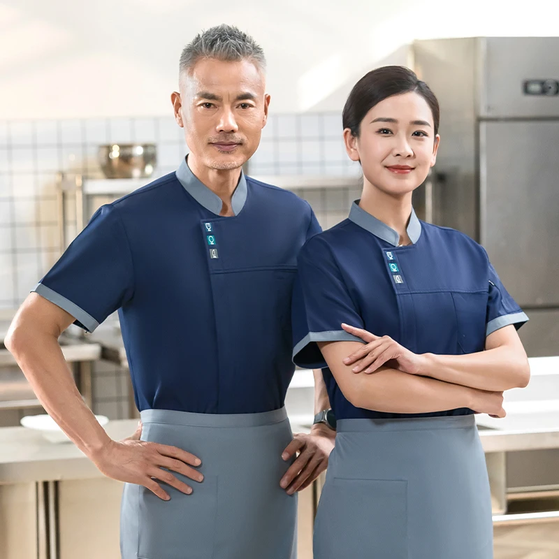 Professionele Keuken Outfit Zomer Korte Mouw Tops Restaurant Keuken Chef Jassen Cook Shirt Hotel Catering Ober Uniform