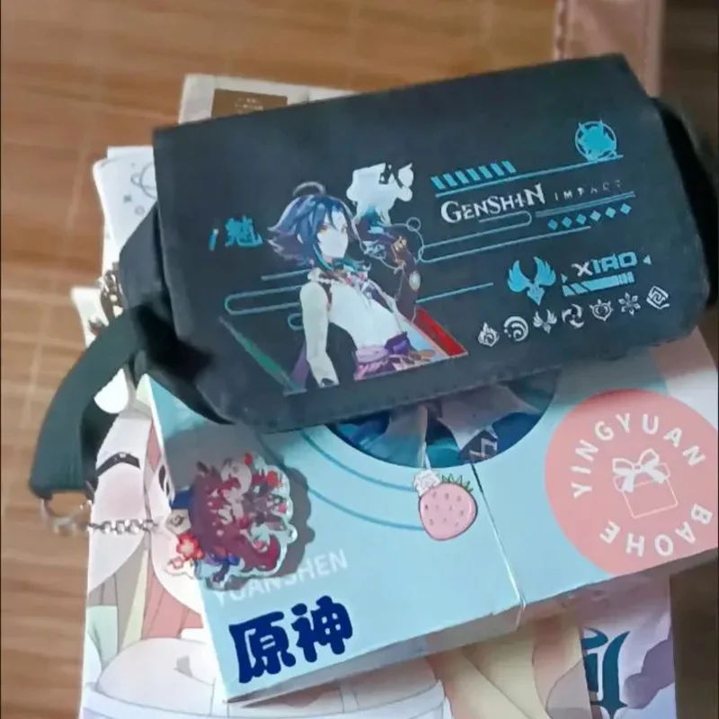 Genshin Impact Eula School Pencilcase in tela per ragazzi ragazze Kamisato Ayaka astucci per matite di grande capacità borsa per cosmetici di cancelleria