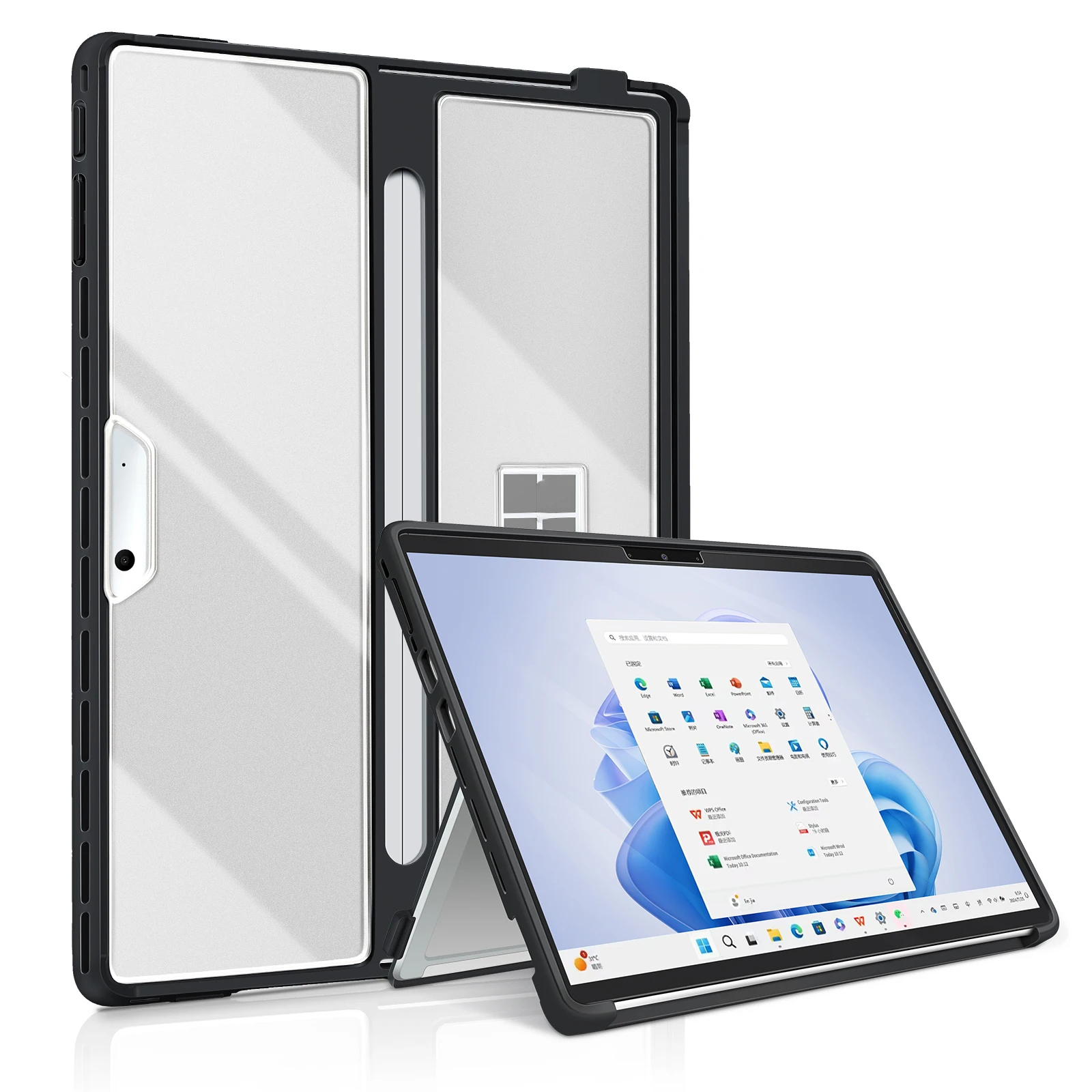 

Case for Microsoft Surface Pro 11 / Pro 10 /for Surface Pro 9 / Pro 8 13-Inch, All-in-one Rugged Case For Type Cover Keyboard