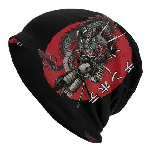 Guerriero samurai e drago Guerriero samurai giapponese Berretti Berretti Cappello Moda Bonnet Cappelli da uomo
