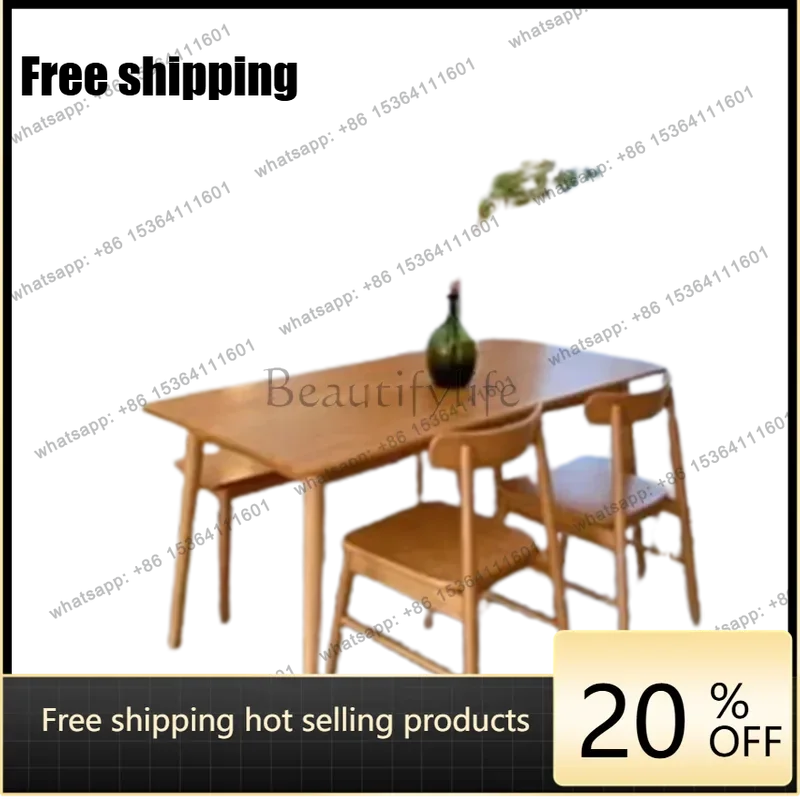 

zj.European Kitchen Dining Table Unique Light Luxury 4 Chairs Modern Tables Restaurant Wood Rectangular Mesas De Jantar Furnitur