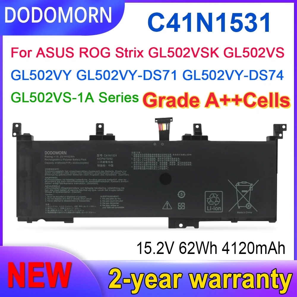 New C41N1531 Battery for ASUS GL502VS GL502VY GL502VT G502VSK FX502VS 0B200-01940100 Gaming Notebook