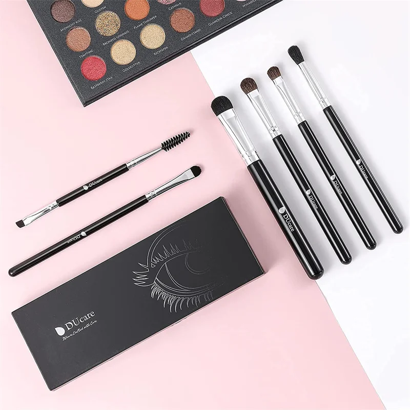 DUcare Eyeshadow Makeup Brush 6-7Pcs Makeup Tools Powder Foundation Eyeshadow Eyebrow Synthetic Pony Hair Women Makeup Brush Set