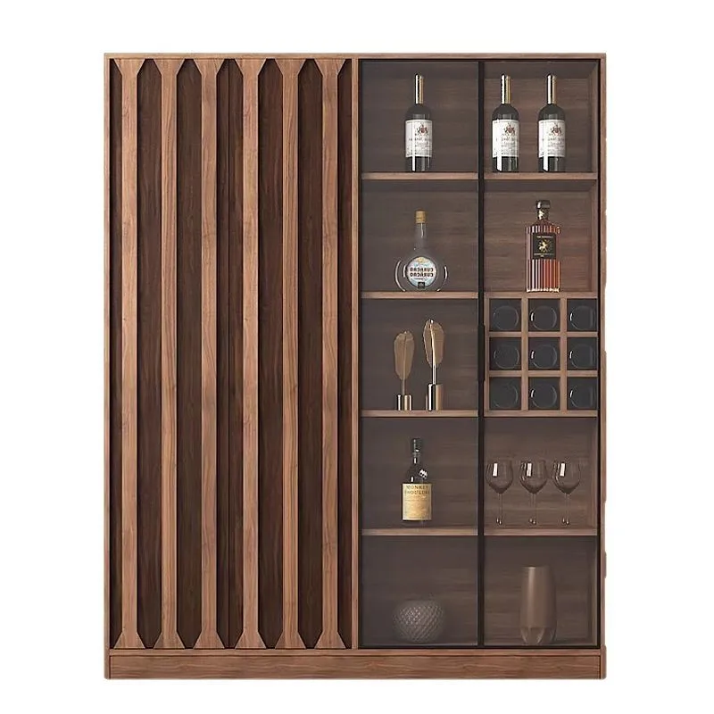 

Living room new wall wine cabinet solid wood home display cabinet new Chinese glass locker locker