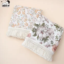 2 Layer Cotton Muslin Baby Blanket Floral Sunflower Newborn Swaddle Wrap Cloth Boy Girl Receiveing Blanket Baby Stroller Blanket