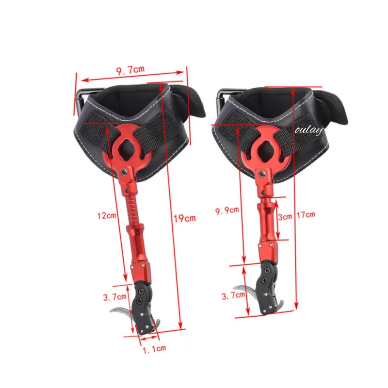 Compound Bow Release Aid  Archery Hunting   Hook Design Wrist Arrow Release  360 Rotating Adjustable Leather Equipment