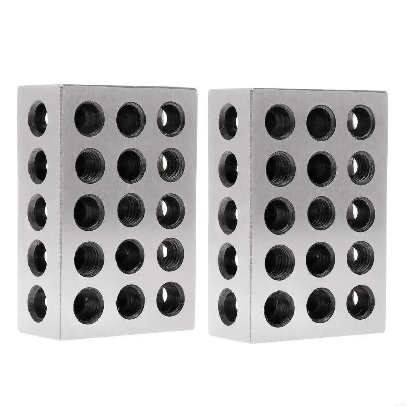 

Y5JC Upgraded Blocks P Hardened Steel 23 Holes Machinist Milling Suitable for Mounting Work 2 Pcs