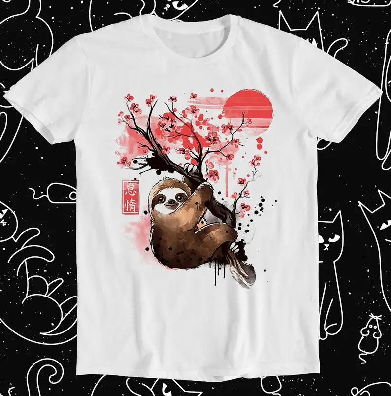 

Sloth Red Sun Sakura Anime Tee