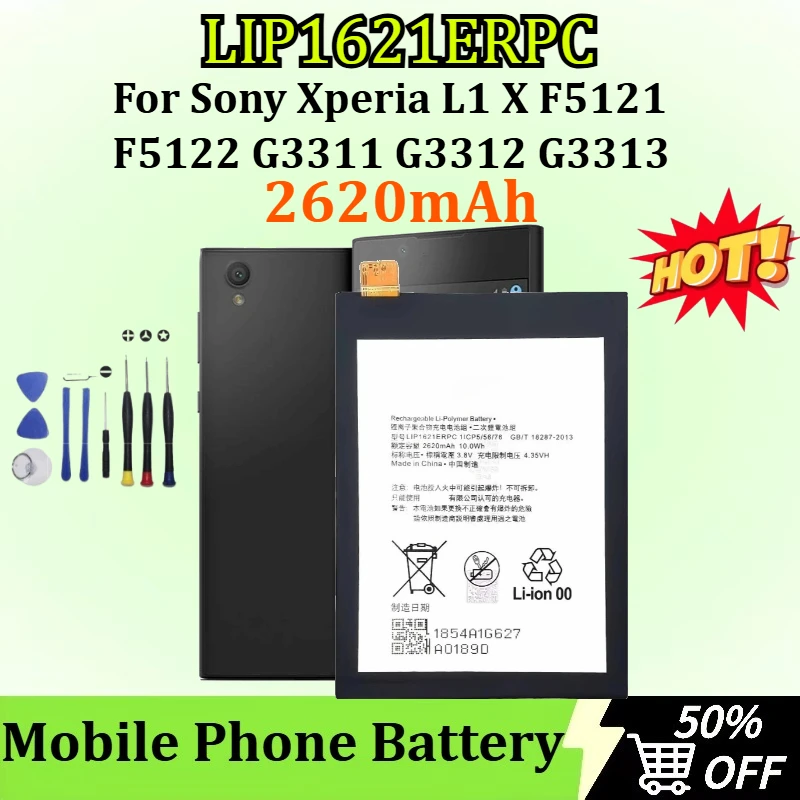 

Новый аккумулятор LIP1621ERPC 2620 мАч для Sony Xperia L1 X F5121 F5122 G3311 G3312 G3313, высококачественные аккумуляторы для мобильных телефонов + инструменты