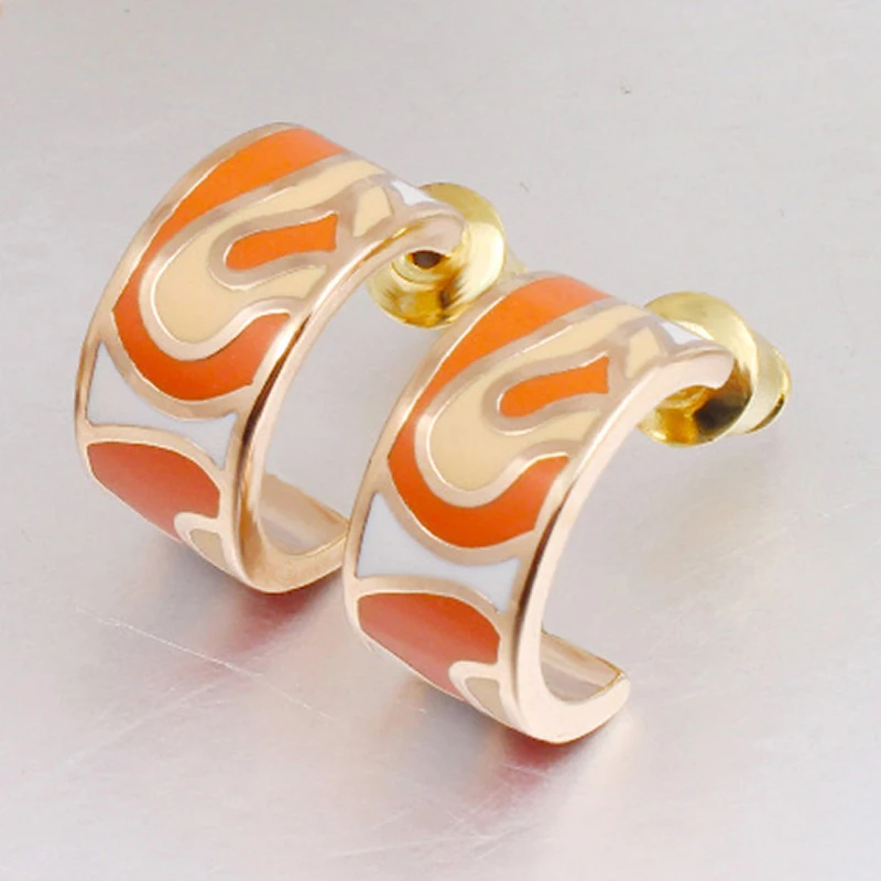 Color Culture  New Arrival High Quality  Women Enamel  Filled Color Design  Earrings