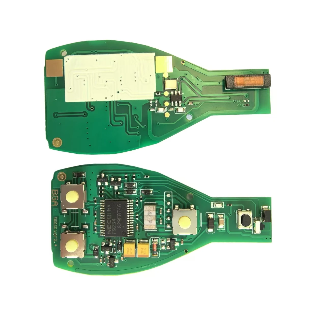 Jingxin BGA-Stil NEC-Schlüssel 3/4 Tasten Fernbedienung Smart-Autoschlüssel 315/433 MHz für MB Mercedes BENZ C E S 2. Unterstützt Original NEC BGA Fob