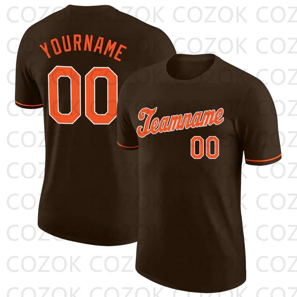 Custome Brown Style Football Jerseys for Men Women Unisex Football Short Sleeves Athletic Tee Shirts image 2