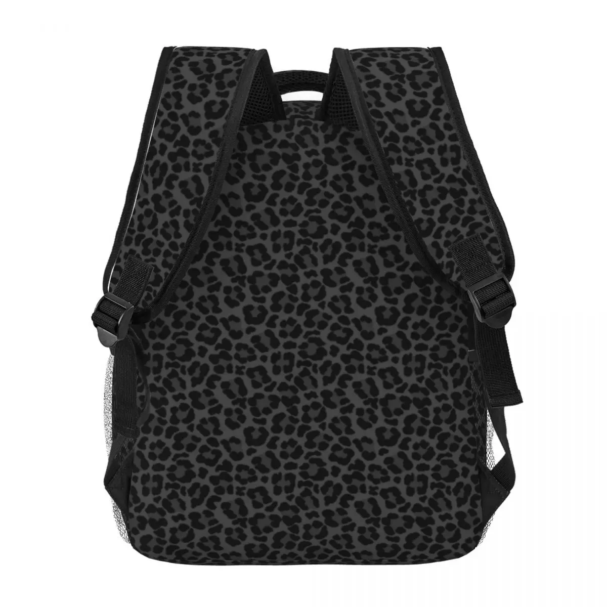 Mochila negra con estampado de leopardo para niños, mochilas escolares para mujeres y adolescentes, mochila para ordenador portátil de viaje