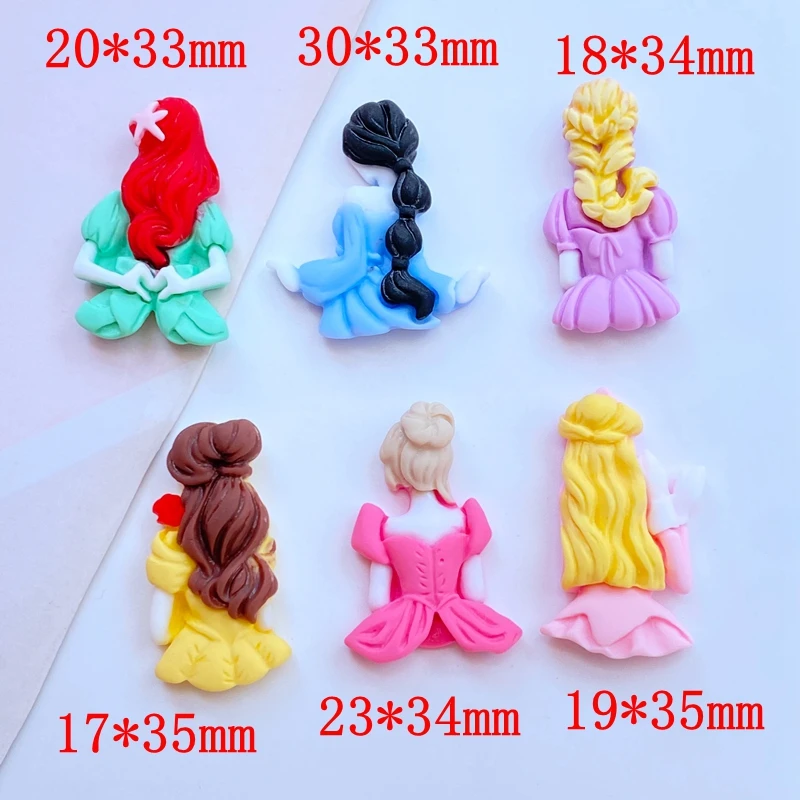 10Pcs New Resin Mini Lovely Princess Back Flat Back Cabochon Scrapbook Kawaii DIY Embellishments Accessories