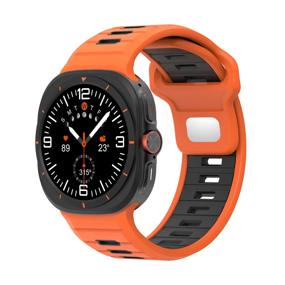 For Google Pixel3 45mm two-color silicone strap for Google 45mm breathable press nail reverse buckle wristband