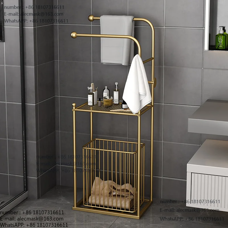 

Toilet rack, bath towel towel rack integrated, bathroom toilet, bathtub, dirty clothes basket storage shelf floor
