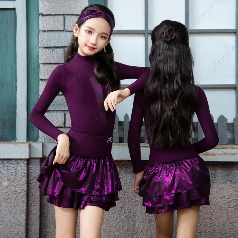 

Autumn and winter children's Latin dance performance practice clothes Children's Latin Internet celebrity advanced dance