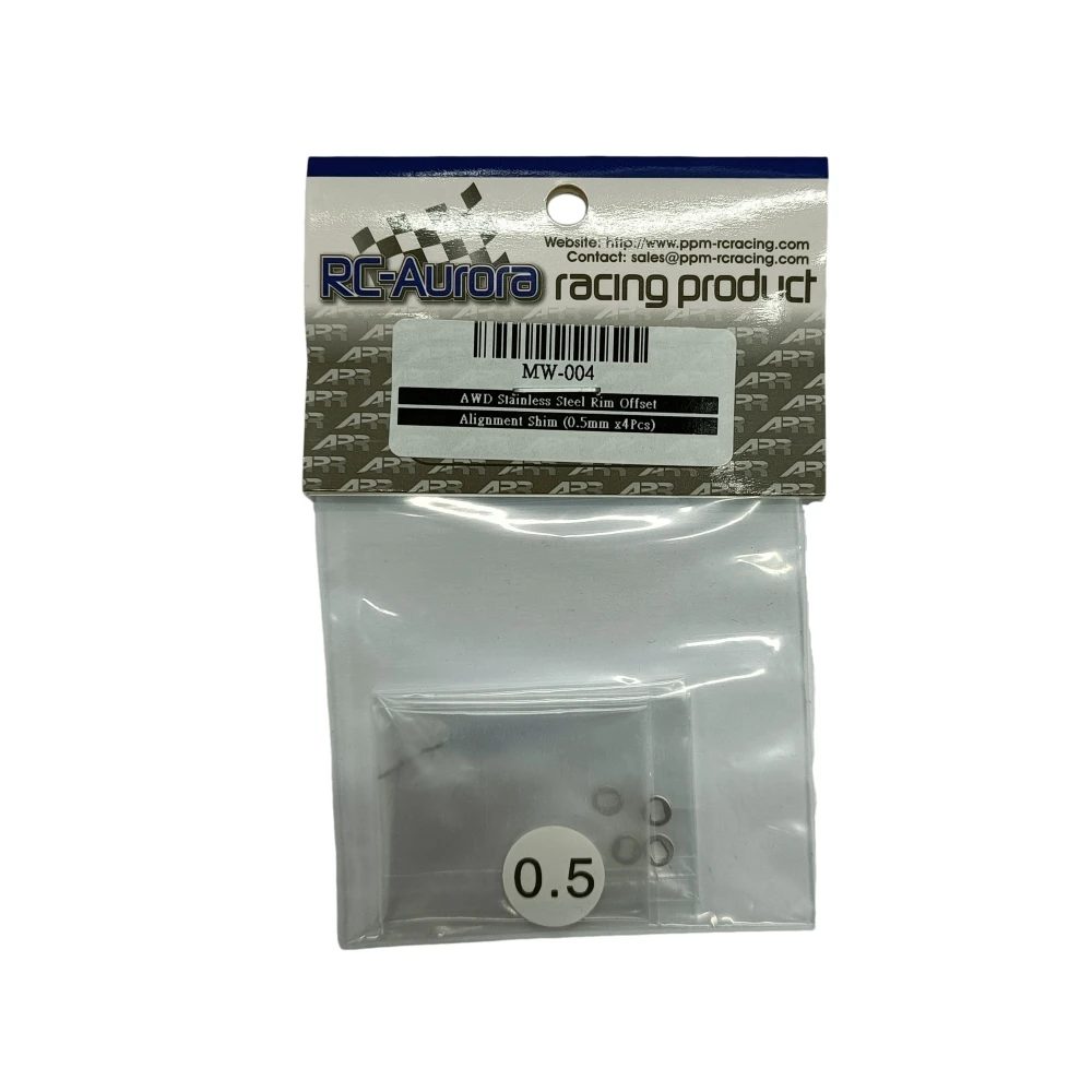 RC-Aurora AWD obręcz ze stali nierdzewnej Offset wyrównanie Shim (MW-004-03 0.3mm x 10 szt.)(MW-004 0.5mm x 4 szt.)