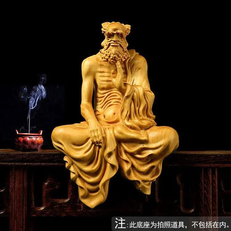 

Статуя натурального кипариса Шакьямуни, китайские буддийские фигурки, резная ручная работа, домашняя комната, офис, молитвенная фигурка фэн-шуй