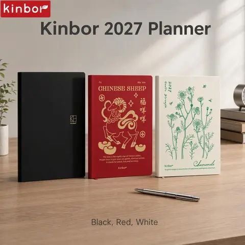 Kinbor 2027 Full Year A5 A6 Notebook Planner 52g Bachuan Paper Daily Journal Agenda Month Year Recrod Book Time Management Book