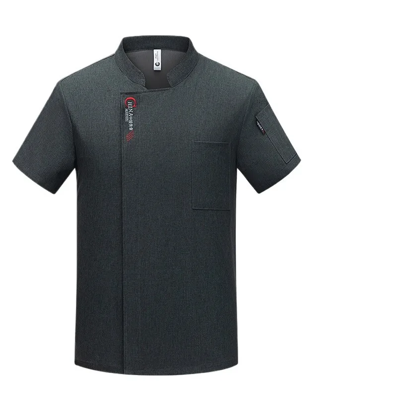 ملابس عمل المطبخ سريعة الجفاف للرجال في المطاعم، قميص صيفي قصير الأكمام للطهاة قابل للتنفس #6
