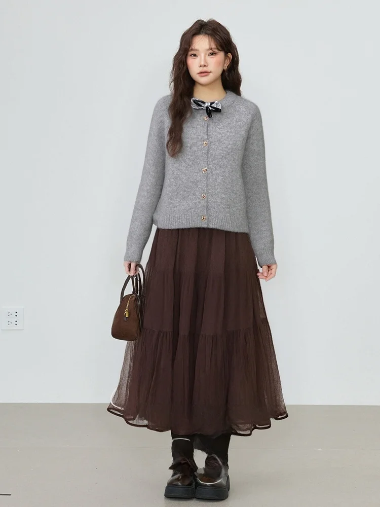 

plus Size Knitted Set for Women Autumn Winter Loose Fit Two Pieces Casual Sle Polyester Wool Blend Commute Friendly