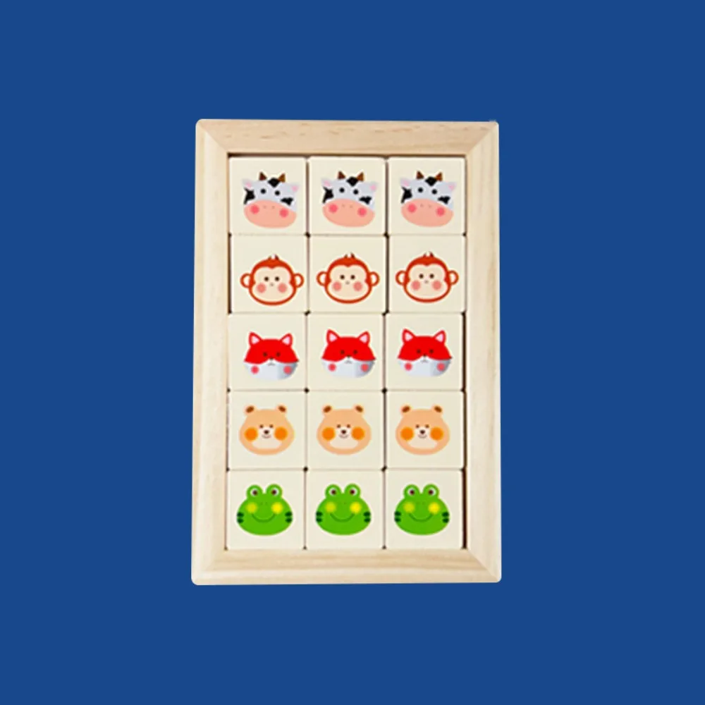 

Игровые блоки, раздвижные игры-головоломки с животными, ранние образовательные деревянные движущиеся раздвижные игры IQ, портативная интеллектуальная головоломка