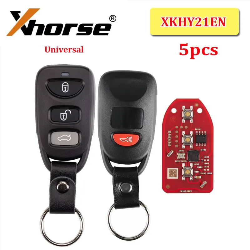 

5 шт. Xhorse XKHY21EN проводной универсальный дистанционный ключ для Hyundai 3 + 1 кнопки автомобильный ключ английская версия работает с инструментом ключа Xhorse VVDI