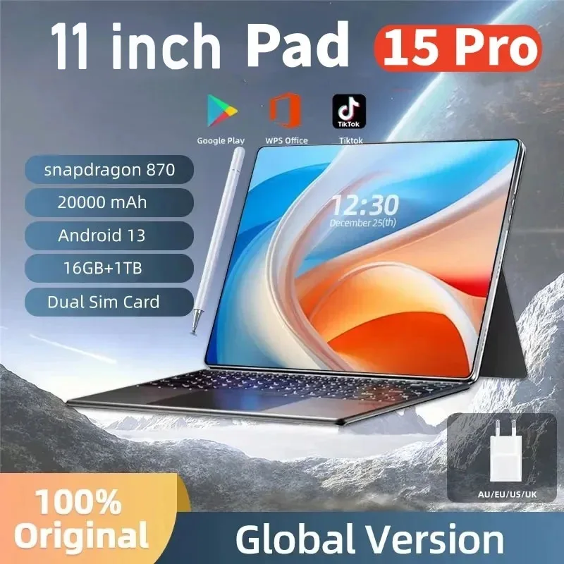 

Hot Sale Global Version Tablets Pad 15 Pro 11 Inch HD Original Tablet 5G WIFI 22GB 2T ROM Wifi Android PC Mi Google Play Tablets