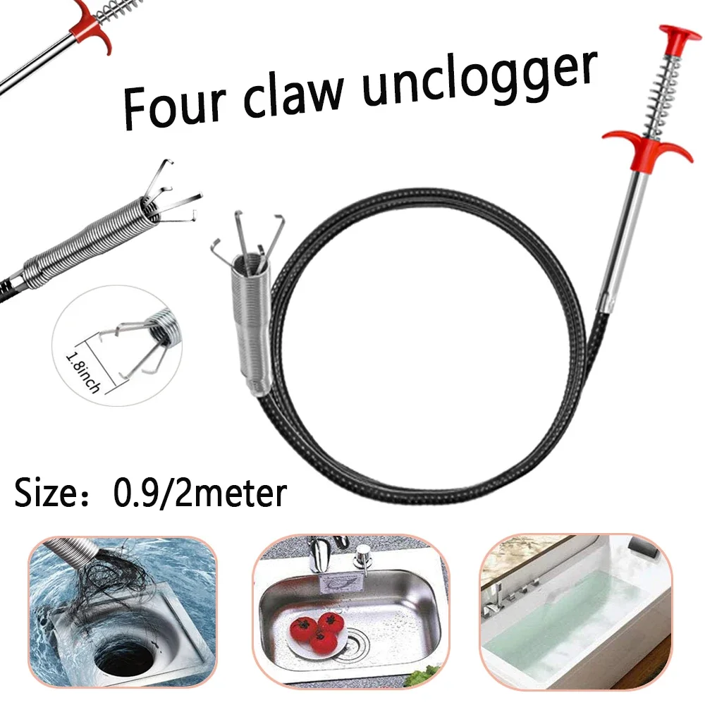 

Drain Snake Blockage Remover-Gutter Cleaning Tool Toilet Drain Shower Kitchen Bathroom Bath Blockage Drain Cleaning Tool Pickup