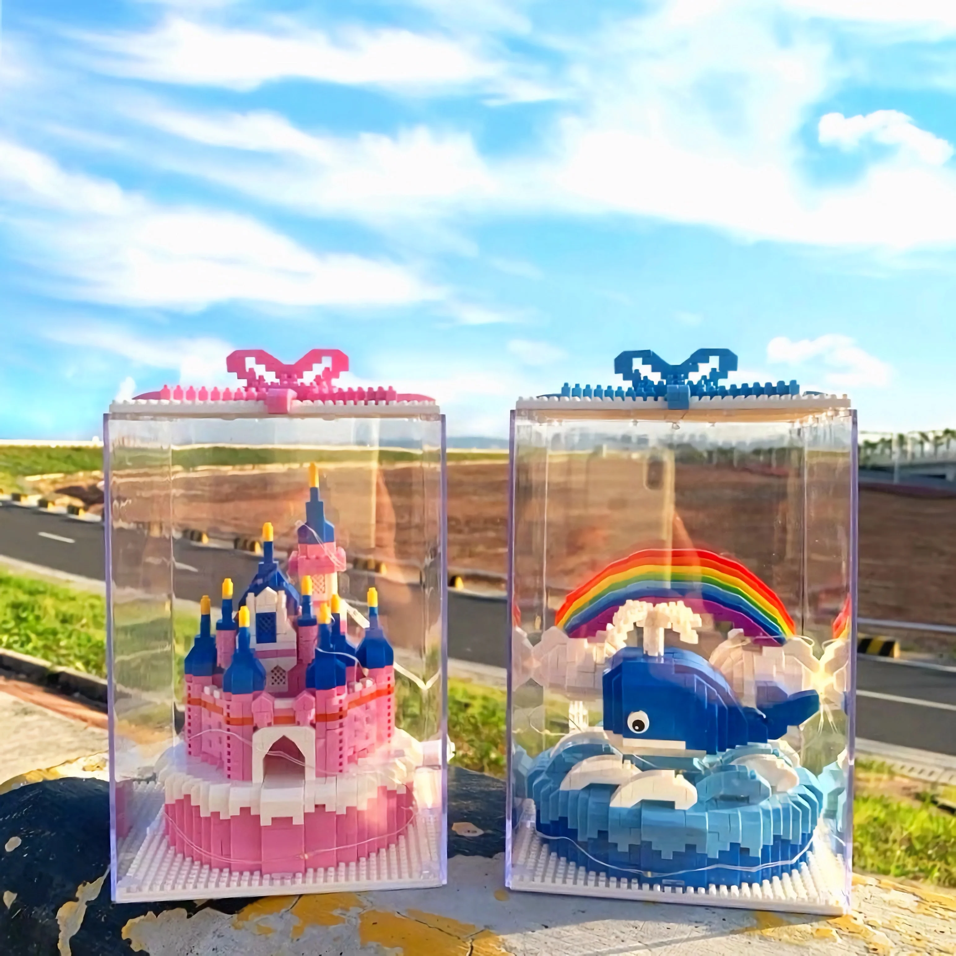 

1250 PCS DIY Princess Castle Whale Building Blocks Home Decoration MOC Diamond Brick Kids Educational Toys Exquisite Gifts