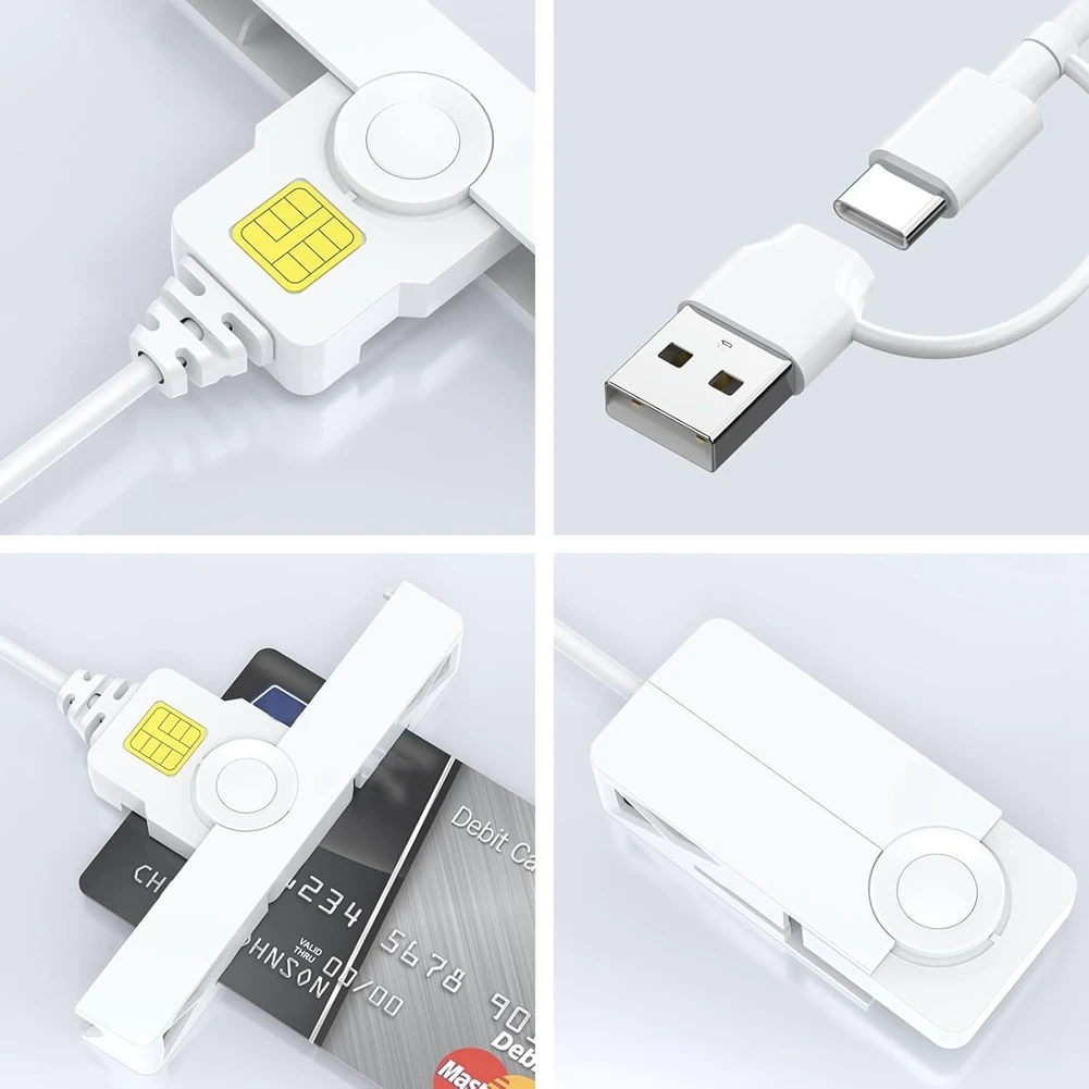 [B24B!】 Smart CAC Card Reader USB A Type-C USB Common Access Tax Declaration SIM/ID/Bank Card Reader Common Access CAC Reader