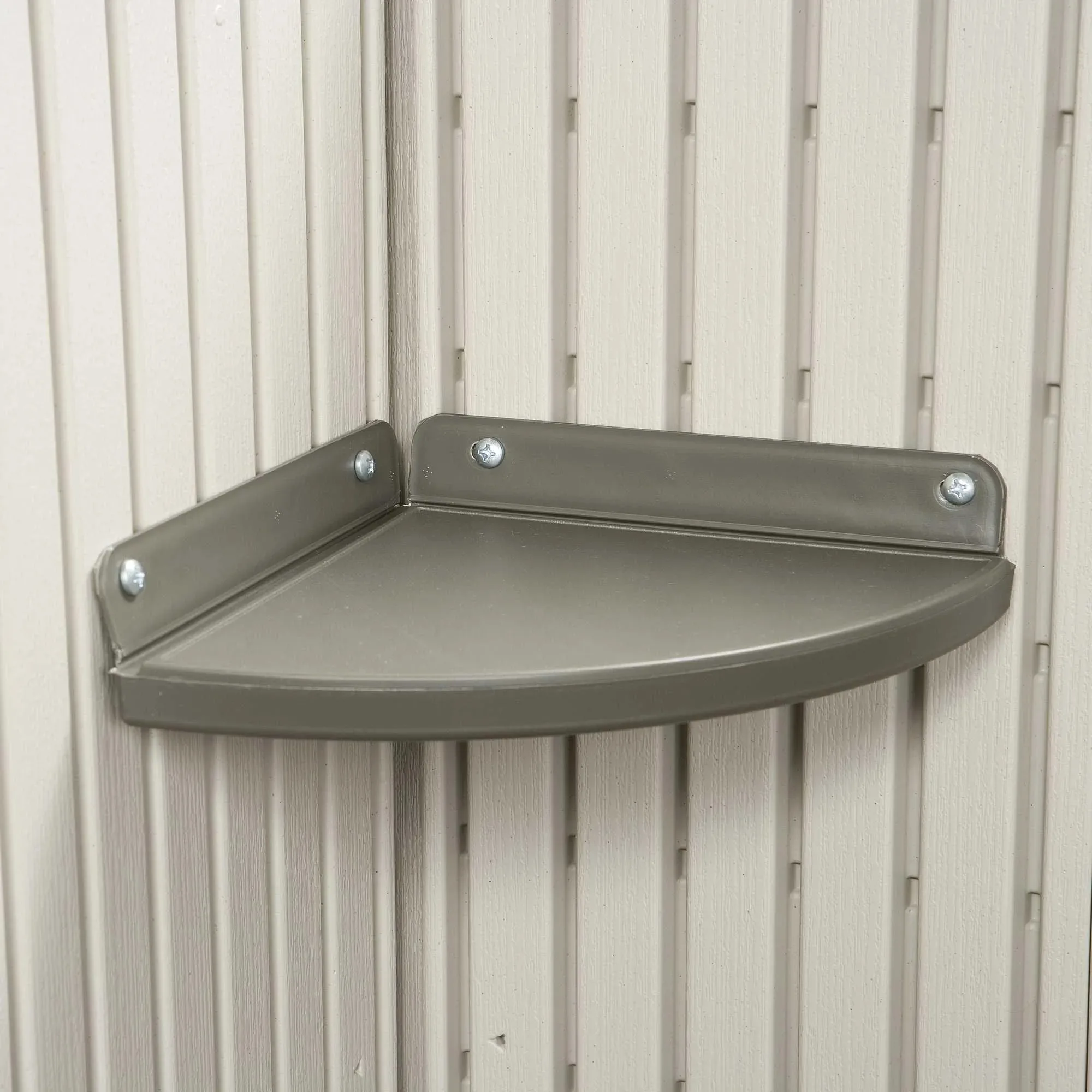 9.5インチ 小屋用コーナーシェルフ - 2個セット、ブラウン