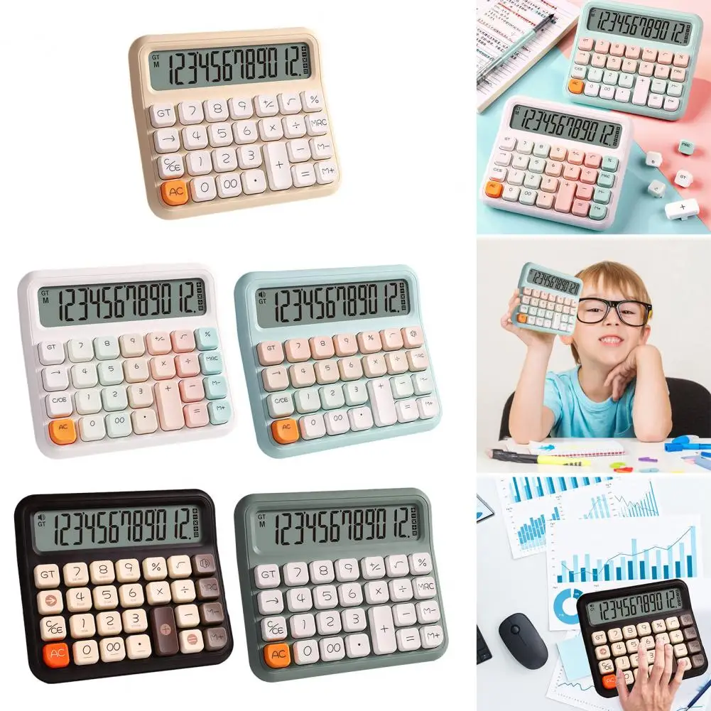 Calculadora básica fofa com display lcd extra grande para uso doméstico de escritório Calculadora de mesa portátil alimentada por bateria