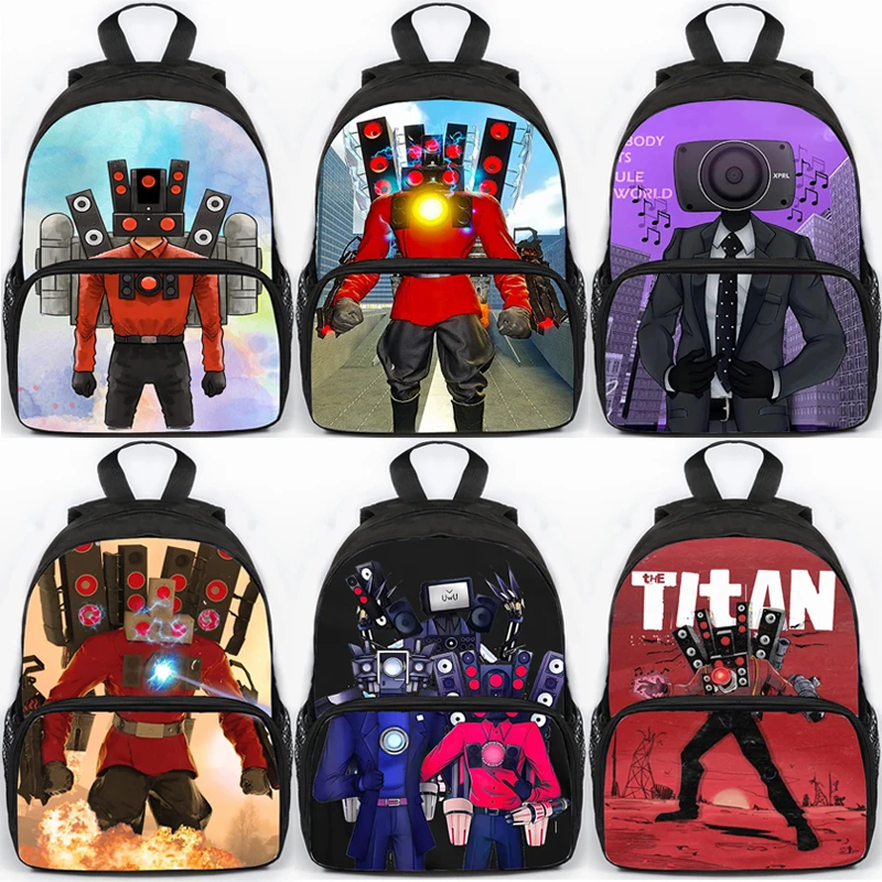 Game Skibidi Toilet Backpack for Boys Girls School Bags Funny Cartoon Backpacks Children Bookbag Mochila Students 3D Schoolbag