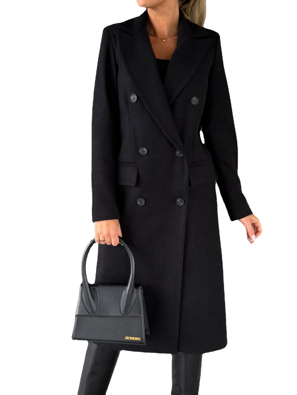 Casual Woolen Coat for Women Long Sleeve Streetwear Retro Fashion Jackets Button Turn Down Collar 2026 New Classic Winter Coats
