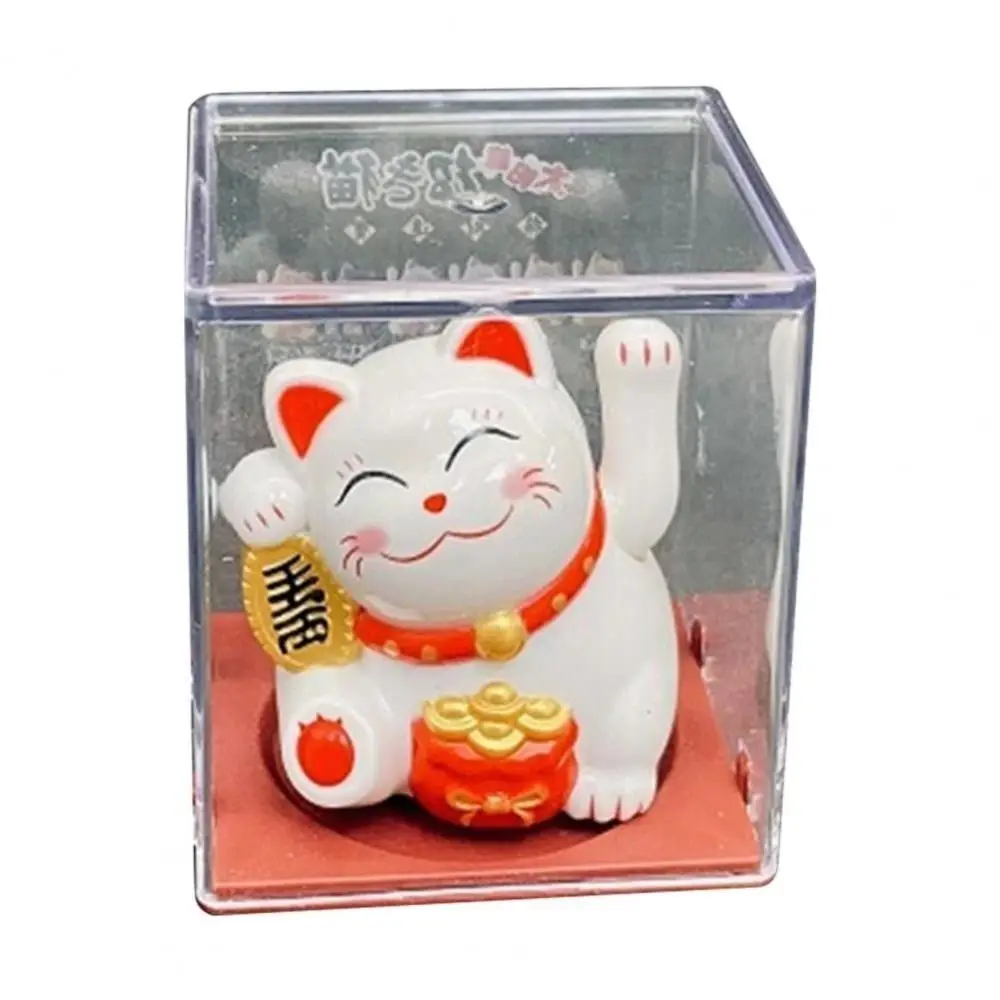 Wave Hands Solar Power Home Decoration Cake Baking Miniatures Figurines Feng Shui Cat Desktop Ornament Lucky Cat Sculpture