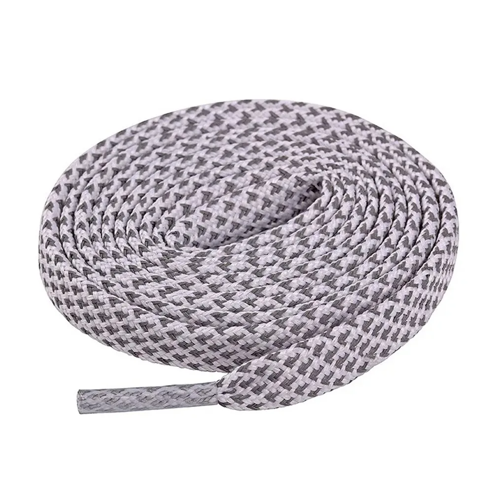 1Pairs New Colorful Reflective Laces 100CM Wide Wave Reflective Sneaker Shoestrings Casual Flat Shoelaces for Sneakers