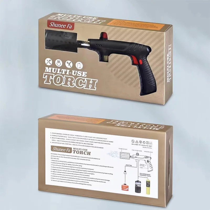 متعددة الوظائف لهب قاذف قطر كبير الفولاذ المقاوم للصدأ لهب قاذف خرطوم قفل أمان تصميم خزان الغاز البروبان شواء في الهواء الطلق