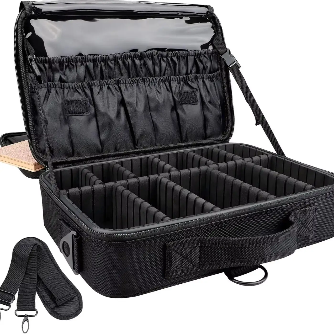 Travel Makeup Case 3 Layers Makeup Train Case Portable Makeup Bag Organizer Portable Artist Storage Bag with Adjustable Dividers