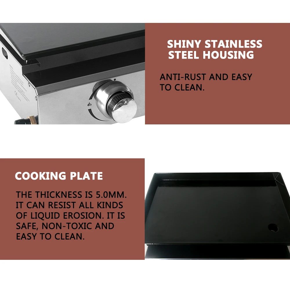 2-конфорки, гриль для сжиженного нефтяного газа, сковорода для барбекю для коммерческого использования, железная пластина с антипригарным покрытием, эмаль, приготовление пищи, барбекю, стейк, уличный гриль, кемпинг, приготовление пищи