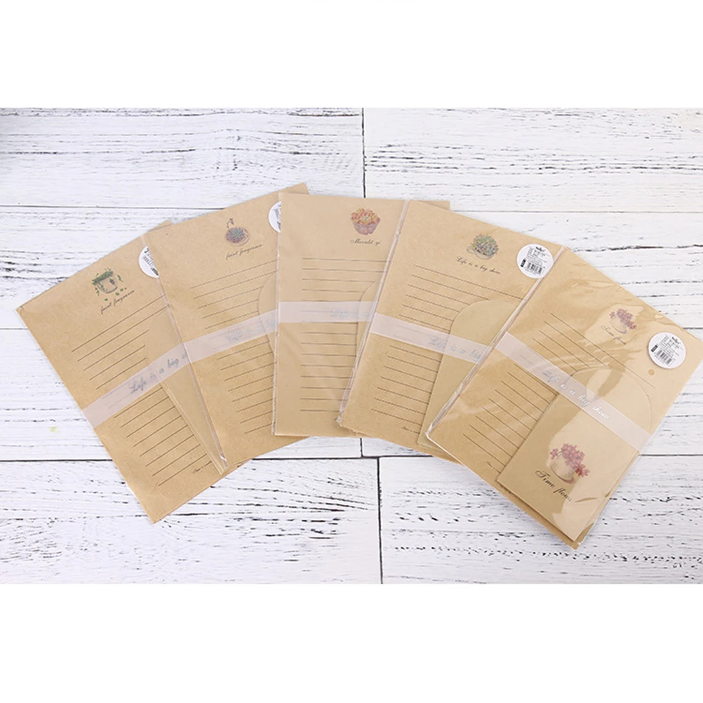

10 set Envelope Stationery Sets Premium Quality For Office Home School Use Letter Mail Protection Simple Elegant Girl